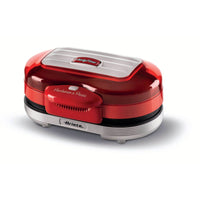 Macchina per fare hamburger 1200W, doppie piastre antiaderenti, 2 scomparti - Rosso