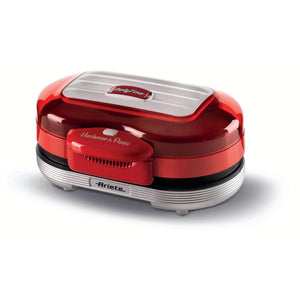 Macchina per fare hamburger 1200W, doppie piastre antiaderenti, 2 scomparti - Rosso