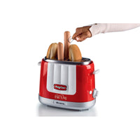 Macchina per Hot Dog 650W, 4 spazi di cottura, 5 livelli di cottura, espulsione automatica - Rosso