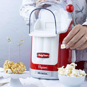Macchina per Popcorn con Leva - 1100W - 600g Capacità - Cottura Senza Grassi - Rosso