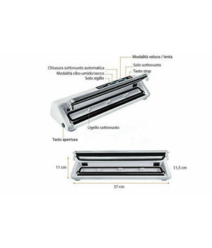 Macchina Per Sottovuoto Alimenti 30 Cm Confeziona Cibo Casa 110w Vs6620         