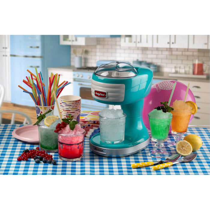 Macchina per tritare ghiaccio, 30W, cestello removibile, lame in acciaio inox - Celeste