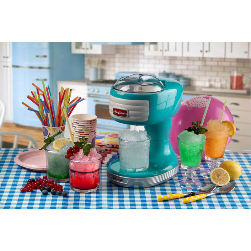 Macchina per tritare ghiaccio, 30W, cestello removibile, lame in acciaio inox - Celeste