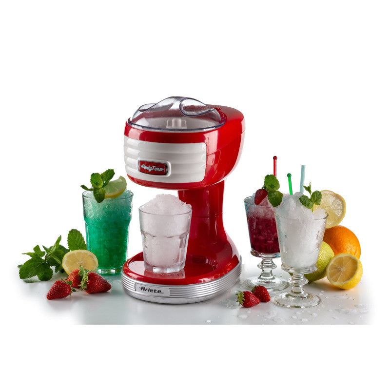 Macchina per tritare ghiaccio, 30W, cestello removibile, lame in acciaio inox - Rosso
