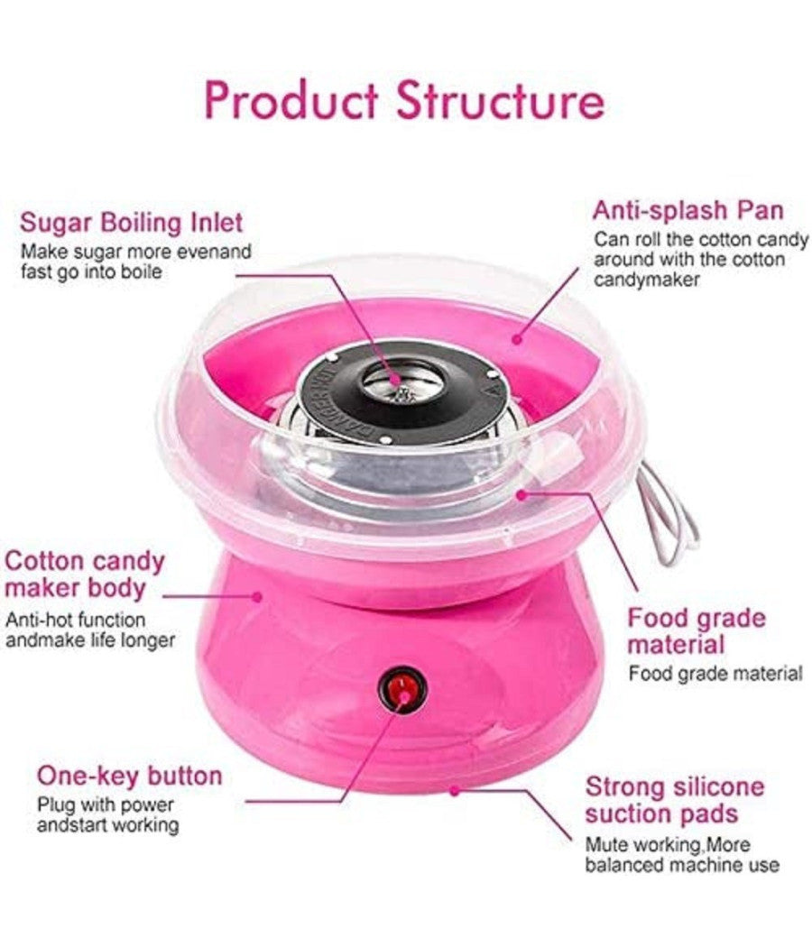 Macchina Per Zucchero Filato Cotton Candy Maker Fai Da Te Caramelle Marshmallow         