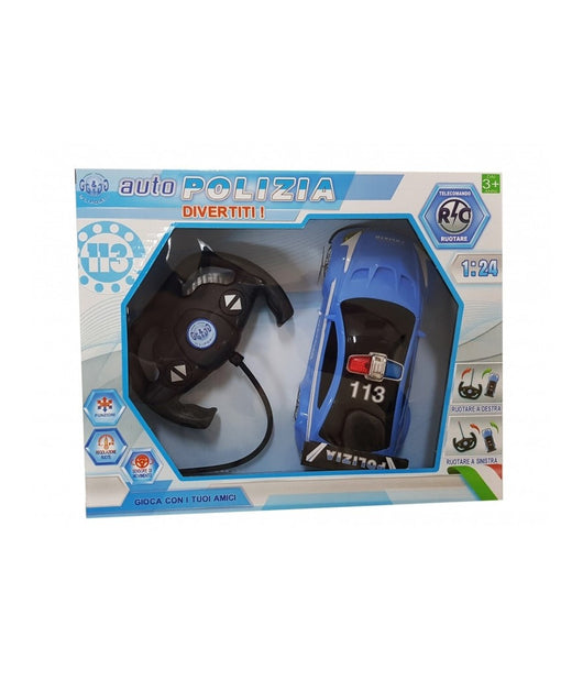 Macchina Polizia 113 Telecomandata Rc 1:24 Luci Girevole Sensore Gioco Bambini         