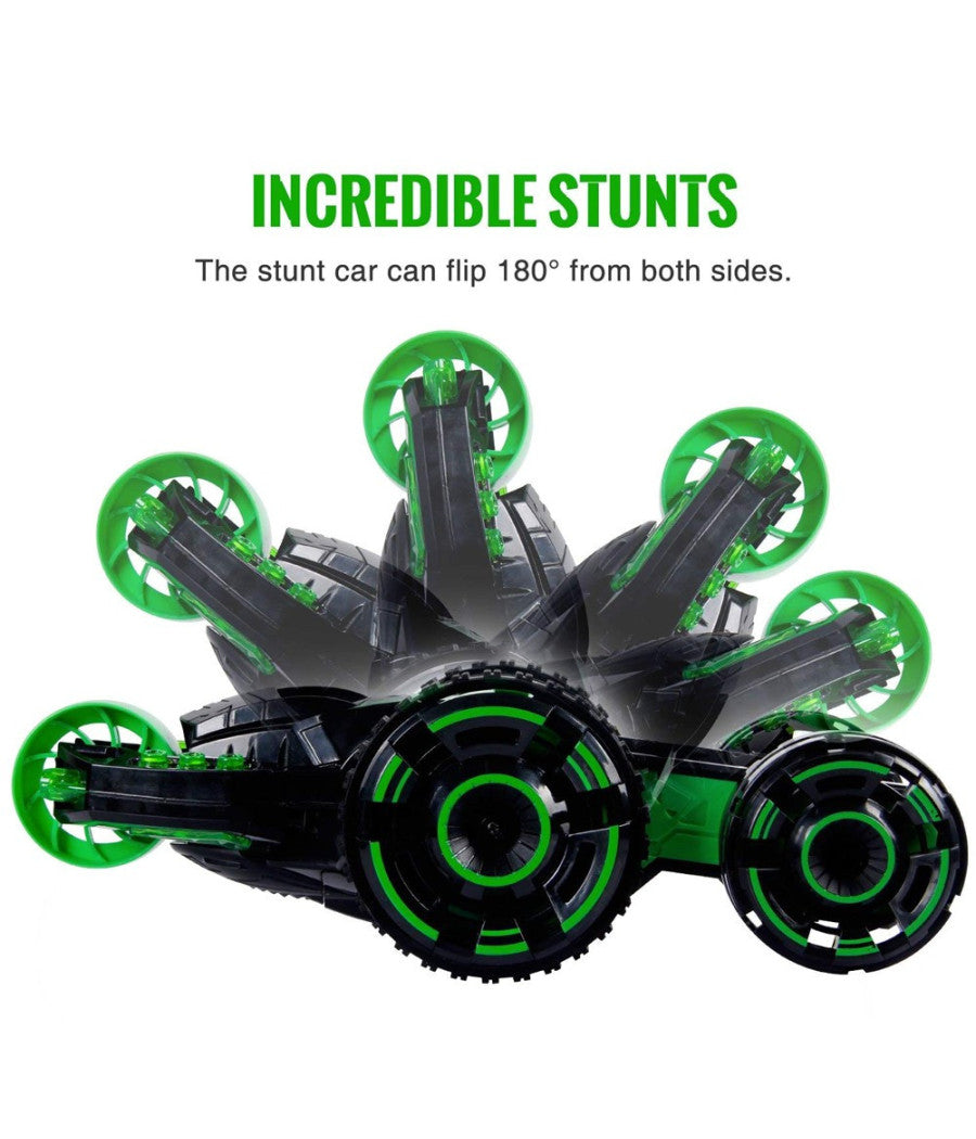 Macchina Radiocomandata 5 Ruote Rotazione 360° Auto Giocattolo Con Luci         