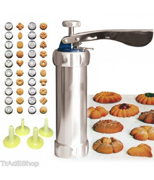 Macchina Siringa Per Biscotti Dolci Fatti In Casa Cucina Cake Design + Formine         