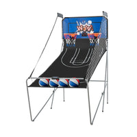 Gioco arcade di pallacanestro a doppio tiro pieghevole, Macchina da pallacanestro con punteggio elettronico Blu-Giocattoli sportivi