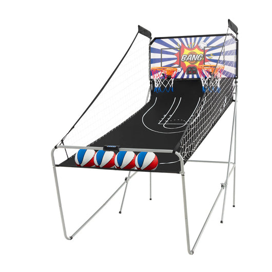 Gioco arcade di pallacanestro a doppio tiro pieghevole, Macchina da pallacanestro con punteggio elettronico Colorato1-Giocattoli sportivi