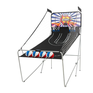 Gioco arcade di pallacanestro a doppio tiro pieghevole, Macchina da pallacanestro con punteggio elettronico Colorato1-Giocattoli sportivi