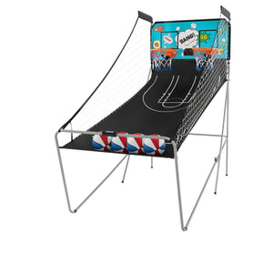 Gioco arcade di pallacanestro a doppio tiro pieghevole, Macchina da pallacanestro con punteggio elettronico Colorato2-Giocattoli sportivi