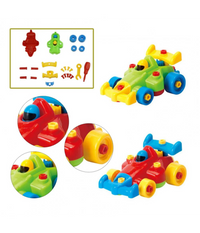 Macchinina Da Corsa Formula Uno Giocattolo Smonta E Rimonta Con Set N.2 Attrezzi         