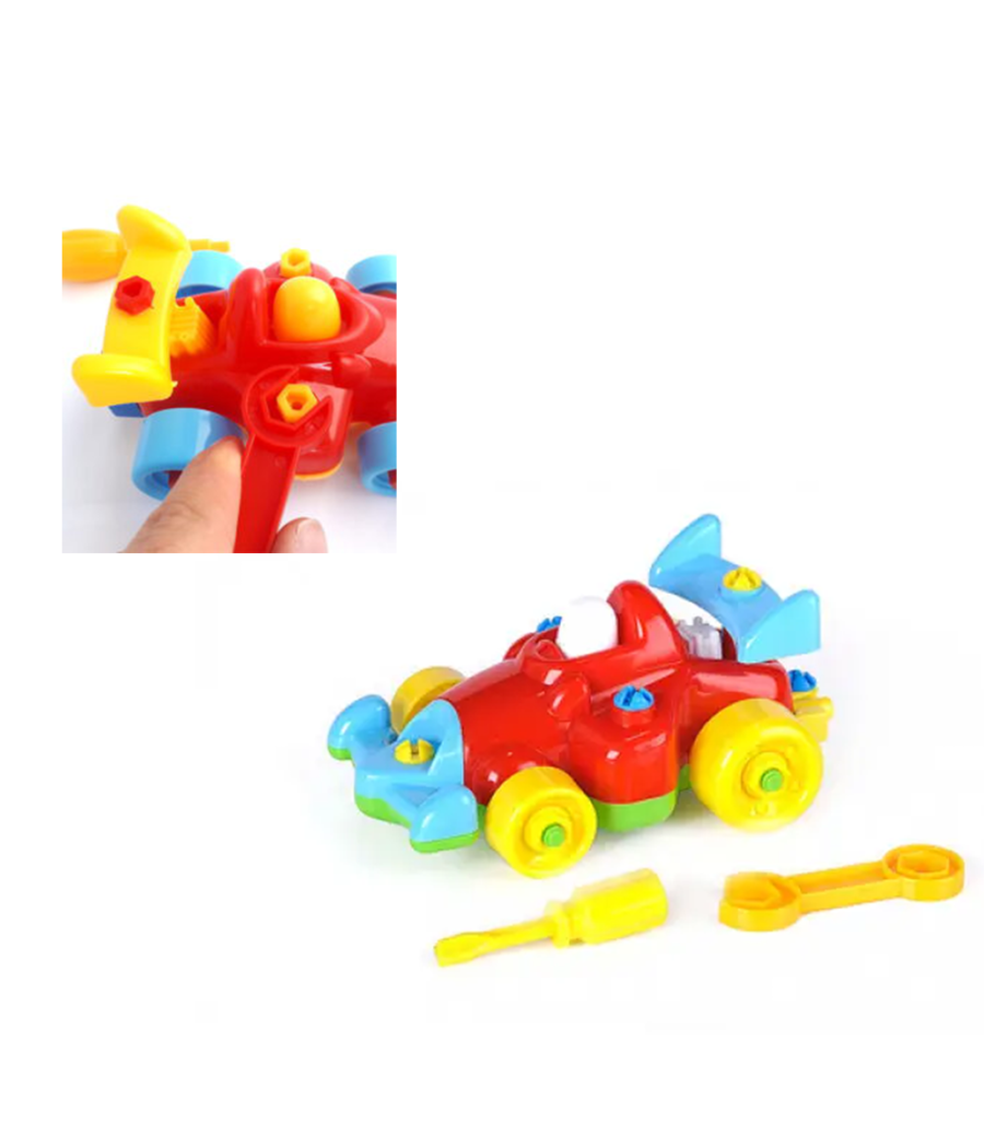 Macchinina Da Corsa Formula Uno Giocattolo Smonta E Rimonta Con Set N.2 Attrezzi         