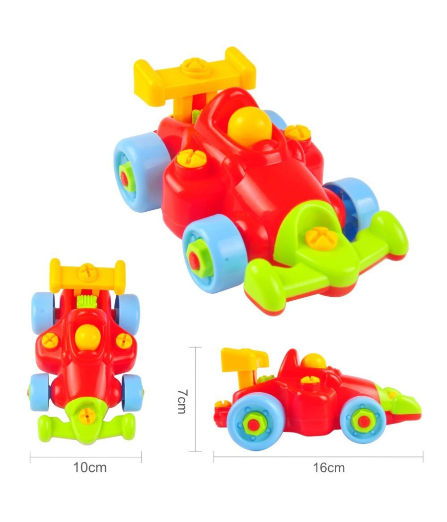 Macchinina Da Corsa Formula Uno Giocattolo Smonta E Rimonta Con Set N.2 Attrezzi         