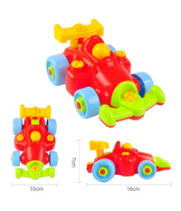 Macchinina Da Corsa Formula Uno Giocattolo Smonta E Rimonta Con Set N.2 Attrezzi         