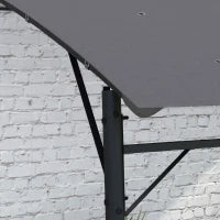 Pergola Gazebo con 12 Fori di Drenaggio, in Metallo e Poliestere, 400x296x200/262 cm, Grigio Scuro