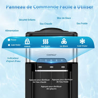 Fabbricatore di ghiaccio 3 in 1 con distributore di acqua calda/fredda 20 kg in cubetti di ghiaccio 24 ore 6-13 minuti per bar di casa e ufficio 20_0008826