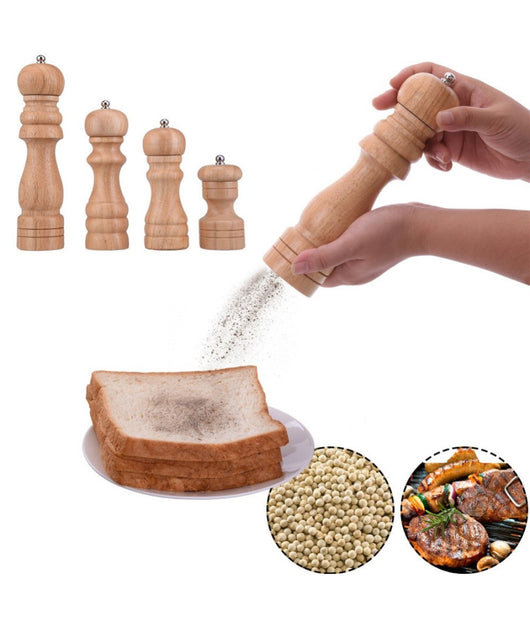 Macina Sale E Pepe In Legno Classico 15cm Macinino Mulino Agitatore Trita Spezie         