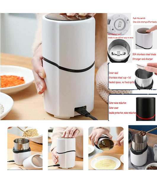 Macinacaffè Elettrica Lame Acciaio Per Macinare Chicchi Di Caffè Spezie Q-ym168         