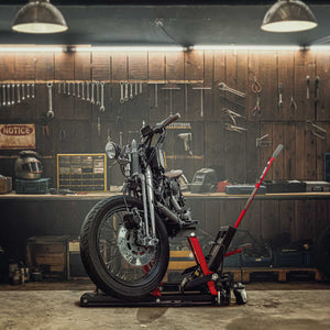 Maciste 700 - Ponte sollevatore moto cric idraulico, carico massimo 700 kg per motocicli, ATV, falciatrici, con pistone idraulico ammortizzato