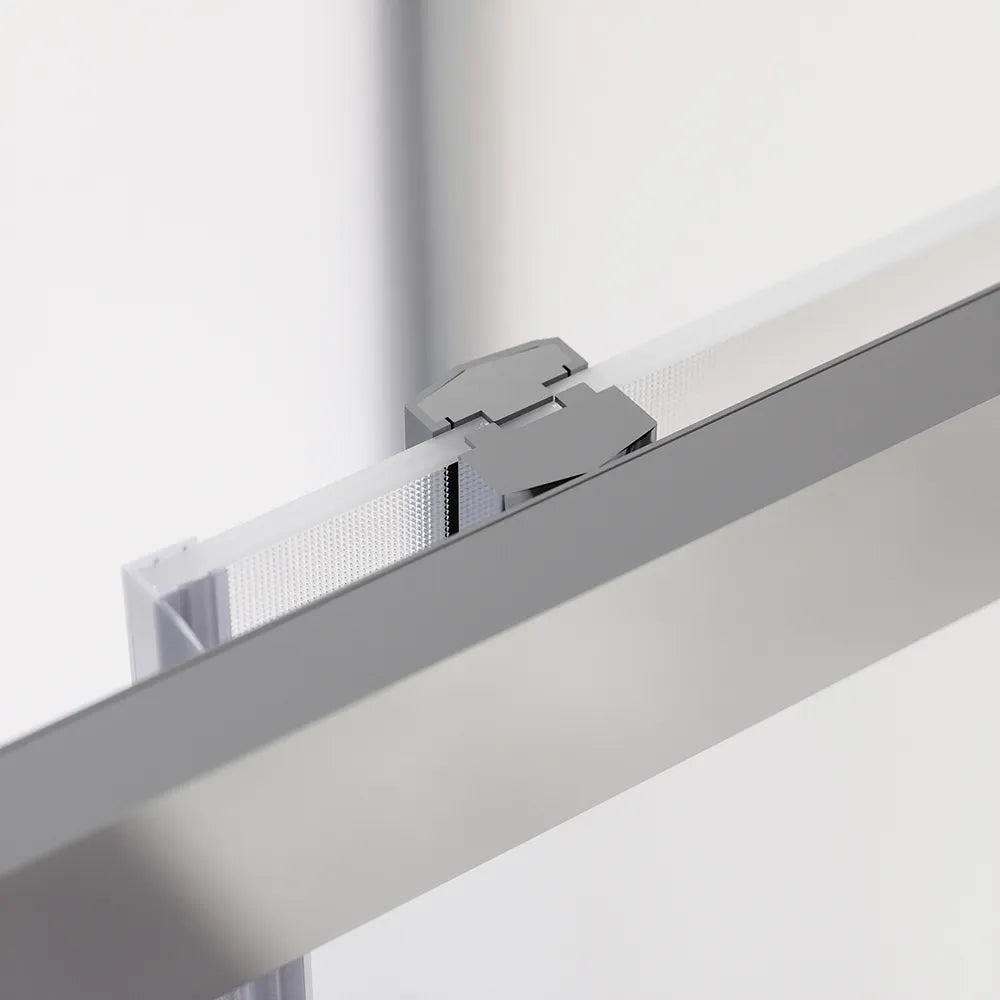 Box doccia cromato 3 lati 80x105x80cm con porta scorrevole e doppia parete fissa vetro 6mm stampato h185cm | Madagascar