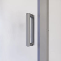 Box doccia cromato 3 lati 70x105x70cm con porta scorrevole e doppia parete fissa vetro 6mm stampato h185cm | Madagascar