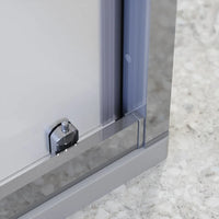 Box doccia cromato 3 lati 70x105x70cm con porta scorrevole e doppia parete fissa vetro 6mm stampato h185cm | Madagascar