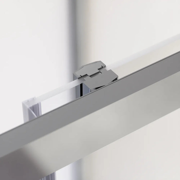 Box doccia cromato 3 lati 80x105x80cm con porta scorrevole e doppia parete fissa vetro 6mm trasparente h185cm | Madagascar