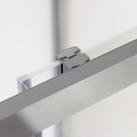 Box doccia cromato 3 lati 70x135x70cm con porta scorrevole e doppia parete fissa vetro 6mm trasparente h185cm | Madagascar