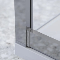 Box doccia cromato 3 lati 90x125x90cm con porta scorrevole e doppia parete fissa vetro 6mm trasparente h185cm | Madagascar