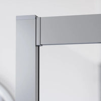 Box doccia cromato 3 lati 90x100x90cm con porta scorrevole e doppia parete fissa vetro 6mm trasparente h185cm | Madagascar