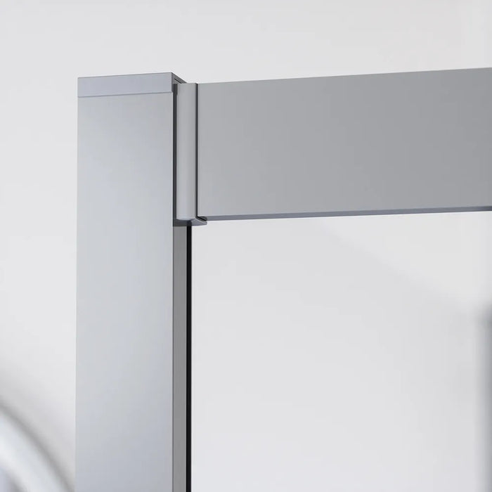 Box doccia cromato 3 lati 90x125x90cm con porta scorrevole e doppia parete fissa vetro 6mm trasparente h185cm | Madagascar