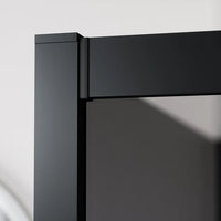 Box doccia nero opaco 3 lati 90x120x90cm con porta scorrevole e doppia parete fissa vetro 6mm fumè h185cm | Madagascar