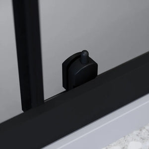 Box doccia nero opaco 3 lati 90x120x90cm con porta scorrevole e doppia parete fissa vetro 6mm fumè h185cm | Madagascar