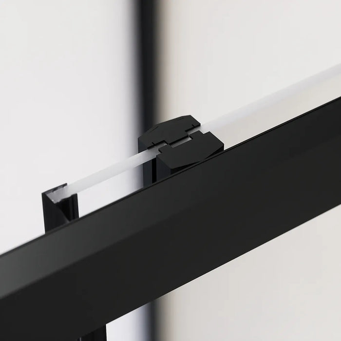 Box doccia nero opaco 3 lati 90x150x90cm con porta scorrevole e doppia parete fissa vetro 6mm trasparente h185cm | Madagascar