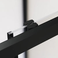 Box doccia nero opaco 3 lati 70x150x70cm con porta scorrevole e doppia parete fissa vetro 6mm trasparente h185cm | Madagascar