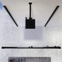 Box doccia nero opaco 3 lati 80x115x80cm con porta scorrevole e doppia parete fissa vetro 6mm trasparente h185cm | Madagascar