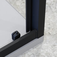 Box doccia nero opaco 3 lati 90x150x90cm con porta scorrevole e doppia parete fissa vetro 6mm trasparente h185cm | Madagascar