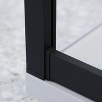 Box doccia nero opaco 3 lati 70x115x70cm con porta scorrevole e doppia parete fissa vetro 6mm trasparente h185cm | Madagascar