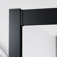 Box doccia nero opaco 3 lati 80x115x80cm con porta scorrevole e doppia parete fissa vetro 6mm trasparente h185cm | Madagascar