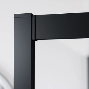 Box doccia nero opaco 3 lati 80x115x80cm con porta scorrevole e doppia parete fissa vetro 6mm trasparente h185cm | Madagascar