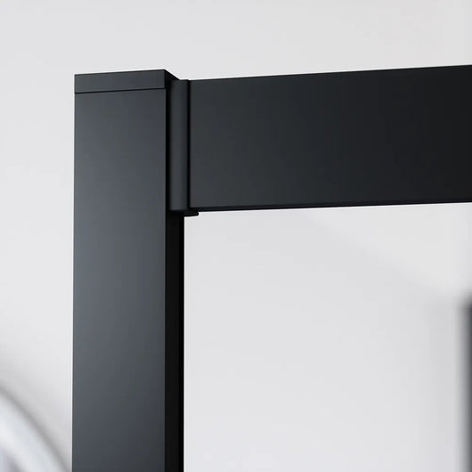 Box doccia nero opaco 3 lati 70x150x70cm con porta scorrevole e doppia parete fissa vetro 6mm trasparente h185cm | Madagascar