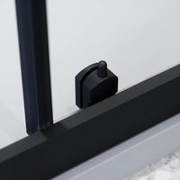 Box doccia nero opaco 3 lati 70x150x70cm con porta scorrevole e doppia parete fissa vetro 6mm trasparente h185cm | Madagascar