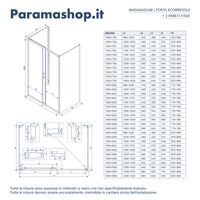 Box doccia nero opaco 3 lati 90x150x90cm con porta scorrevole e doppia parete fissa vetro 6mm trasparente h185cm | Madagascar