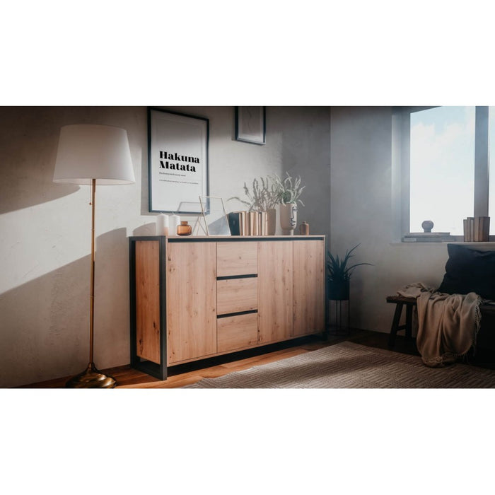 Madia 160x40x88H Denver3 colore quercia antracite