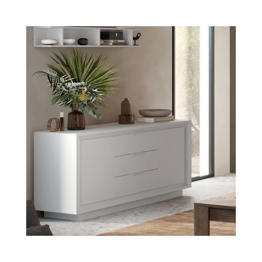 Madia 2 ante e 3 cassetti Tiki 180x40x80h colore bianco opaco