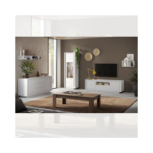 Madia 2 ante e 3 cassetti Tiki 180x40x80h colore bianco opaco