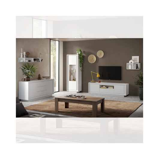 Madia 2 ante e 3 cassetti Tiki 180x40x80h colore bianco opaco