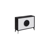 Madia 2 ante effetto marmo Gora110 colore bianco e nero 110x35,6x82